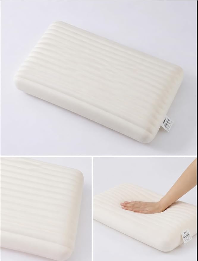 Wave Silicone Pillow, Ergonomic Wave Design for Neck & Shoulder Support, Cooling Breathable Bed Pillow, (Queen (U.S. Standard) Size, (Wave Pillow))