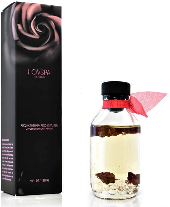 Reed Diffuser Set, Velvet Rose Scented Oil Diffuser with Sticks, Home Fragrance Accessories for Bathroom Shelf Decor, Aroma Diffusers for Home or Office Desk, USA Made