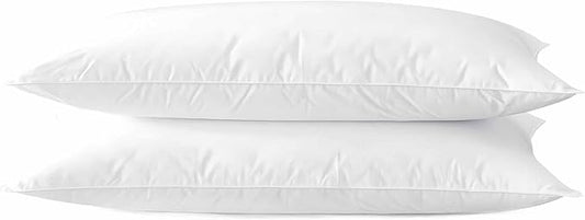 Acteb Ultra Thin Flat Soft Bed Pillows Standard Size Set of 2 Pack for Sleeping 20"x26", Hypoallergenic Skin Friendly Machine Washable