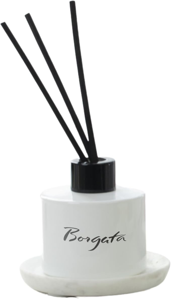 Borgata Reed Diffuser - Luxury Hotel Fragrance - Sandalwood & Musk - Set of 6 Black Reeds - Signature Scent - 4.25 oz