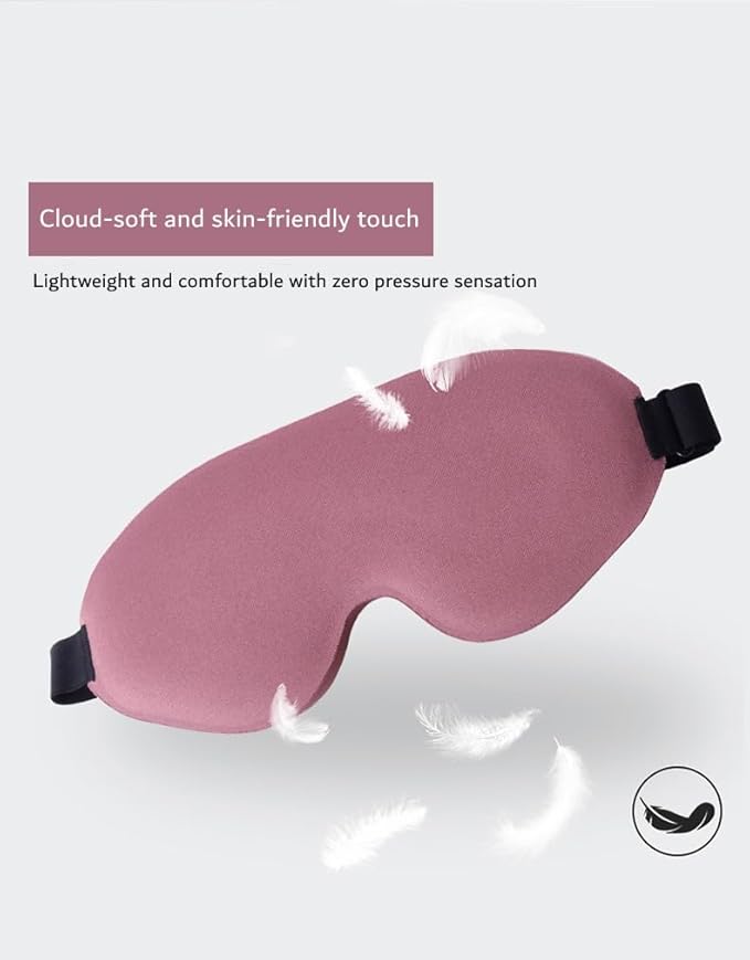 Sleep Mask for Side Sleeper, Light Blocking 3D Contoured Eye Mask, Zero Pressure Night Blindfold for Women & Men, Adjustable Strap, Soft Breathable Eye Cover