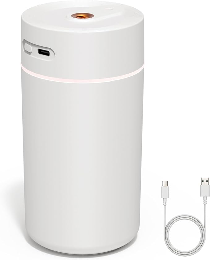 Car Star Projection Humidifier with 360ml Tank, Portable USB Powered Cool Mist Diffuser, Humidifier with Adjustable Starry Sky Lights for Car Ceiling, Bedroom, Desk, Office