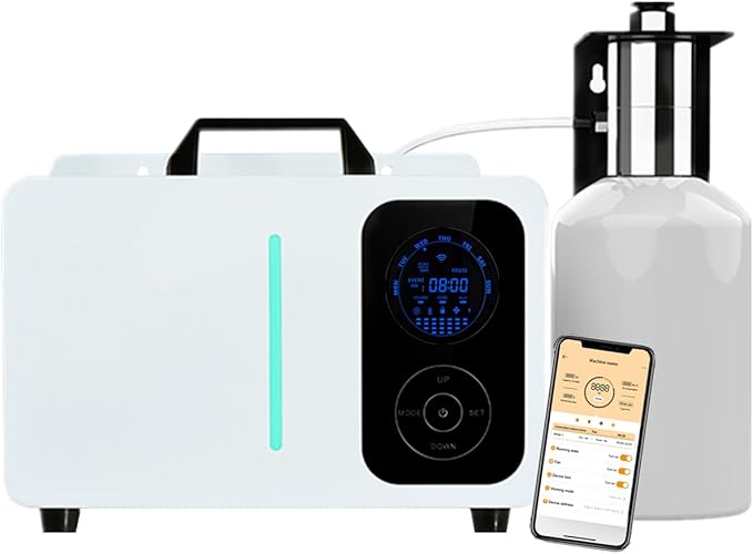 Smart Wifi Scent Air Machine 1200ML, Hotel Scent Diffuser Cover Up to 25.000 Sq. Ft., Waterless Cold Air Diffuser for Home, Aromatherapy Fragrance Machine for Essential Oils Large Room