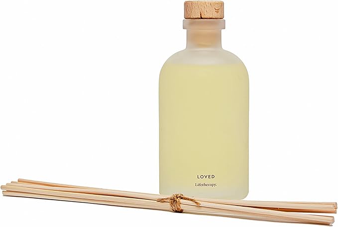 Lifetherapy Loved Reed Diffuser, 8 oz - Inspiring Fragrance Scent, Natural Essential Oils, Ideal for Home or Office