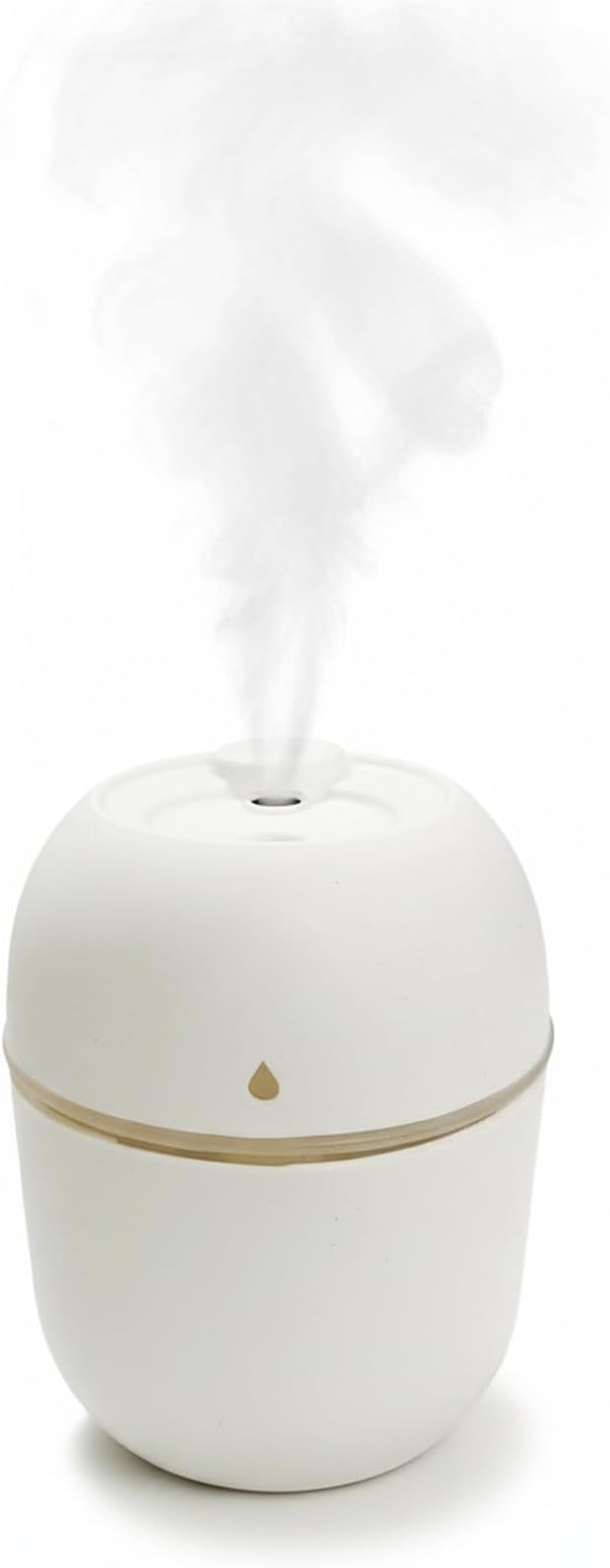 Mini USB Humidifier - Large Capacity, Ultra-Quiet 20dB, 2 Modes (Continuous/Intermittent) with Anti-Dry Burn & Night Light, Nano Mist for Room/Car/Office Desk (<10㎡) (White, 220ml)