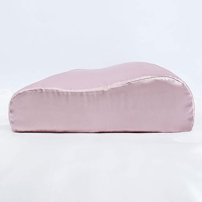 Silk Pillowcase for Memory Foam, Neck, Cervical & Contour Pillows - Pure Mulberry Silk Pillow Case (Lotus Pink, 24" x 14" x 4.7"/3.9")
