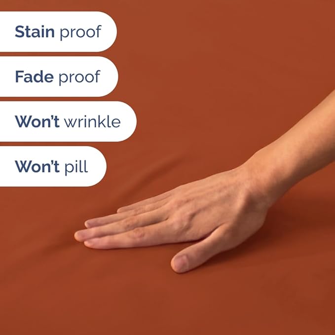 Short Queen Size 4 Piece Sheet Set - RV Short Queen, Ultra-Soft, Breathable & Cooling Bed Sheets Set w/ Deep Pockets - Hotel Luxury Bedding for Women & Men - Wrinkle Free & Fade Resistant - Terracotta