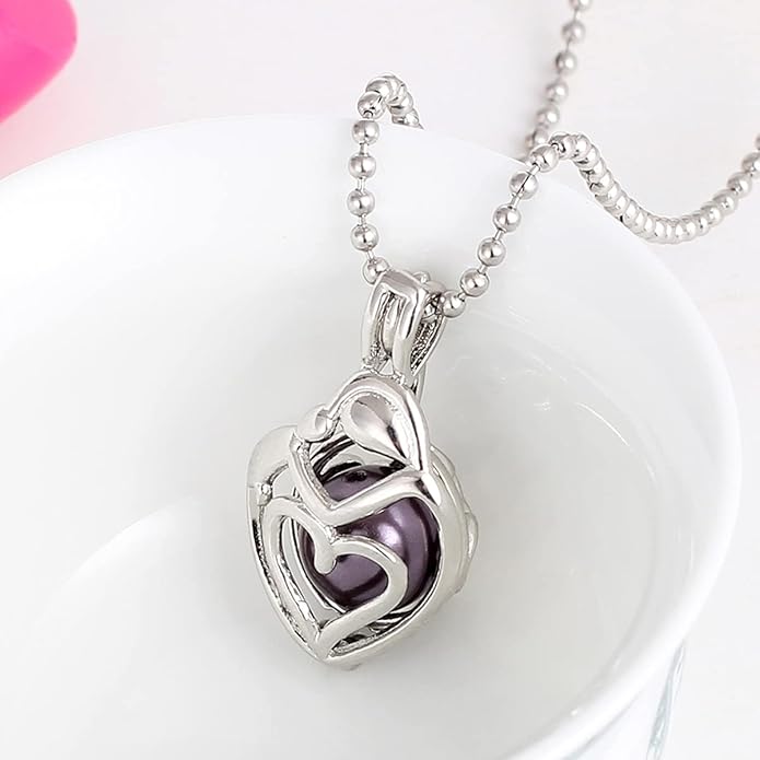 Mixed Pearl Cage Locket Pendants Set, Essential Oil Diffuser DIY Necklace Bracelet Jewelry Making Craft, Bulk Beads Aromatherapy Diffuser Charms Gifts for Women Girls