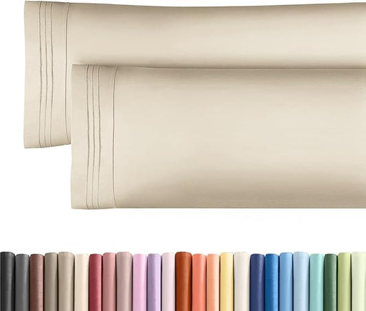 Body Pillowcases Set of 2-20x54 Long Body Pillow Case - Soft Body Pillow Cover for Sleeping & Side Sleepers - Comfy, Breathable, Wrinkle & Fade Free - Machine Washable w/Envelope Enclosure (Wheat)