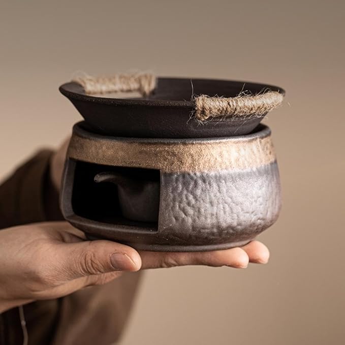 Ceramic Aromatherapy Stove Essential Oil Burner, Aromatherapy Kit,Handmade Zen Incense Burner Kit for Home Office,Tea Light Candle Holders Teapot Warmer for Meditation,Vintage Crack-Resistant Ceramic