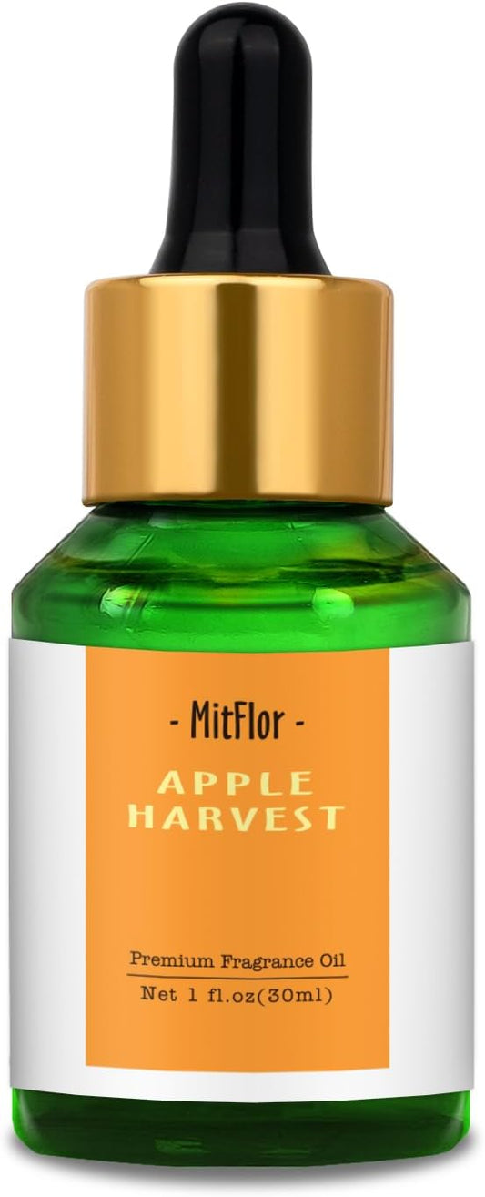 Apple Harvest Fragrance Oil, MitFlor 30ml Premium Fragrance Oil for Diffuser for Home, Soap & Candle Making Scents, Fruit Aromatherapy Diffuser Scents, Crisp and Inviting Scent