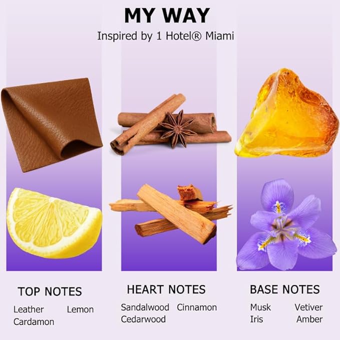 AROMELY My Way Diffuser Oil Blend | Luxury Home Fragrance Oil for Diffusers | Inspired by 1 Hotel | Signature Scent with Notes of Leather, Cardamom, Lemon, Cedarwood, Iris & Amber | 150ml
