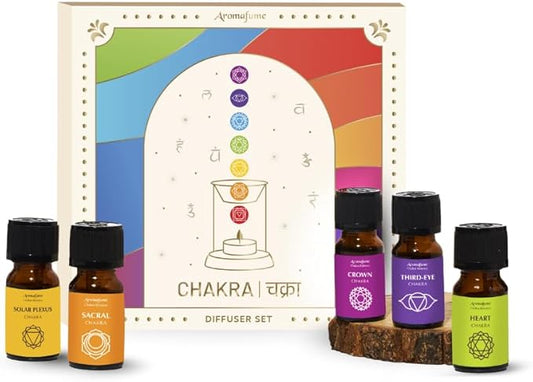 7 Chakra Essential Oil Diffuser Blend Gift Set by Aromafume | 7X 10ml/0.33 fl oz |Aromatherapy Oils for Meditation, Chakra Balance| Yoga & Reiki Gifts| Essential Oil Set for Plexus, Root Chakra