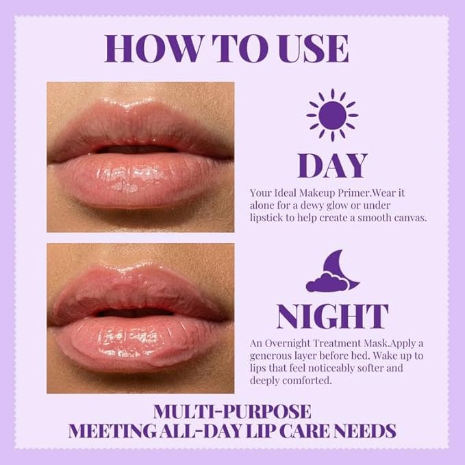 YOUNG VISION Portable Lip Balm with Keychain, Hydrating Lip Mask Overnight, Cute Lip Sleeping Balm with Applicator, Day & Night Moisture Lip Care for Dry Lips - Strawberry, 0.17oz/5g
