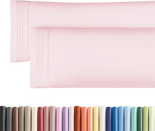 Body Pillowcases Set of 2-20x54 Long Body Pillow Case - Soft Body Pillow Cover for Sleeping & Side Sleepers - Comfy, Wrinkle & Fade Free - Machine Washable w/Envelope Enclosure Lavender Pink
