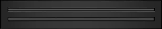 BUILDMART - 22x4 Modern AC Vent Cover - Decorative Black Air Vent - Standard Linear Slot Diffuser - Register Grille for Ceiling, Walls & Floors - Texas Buildmart