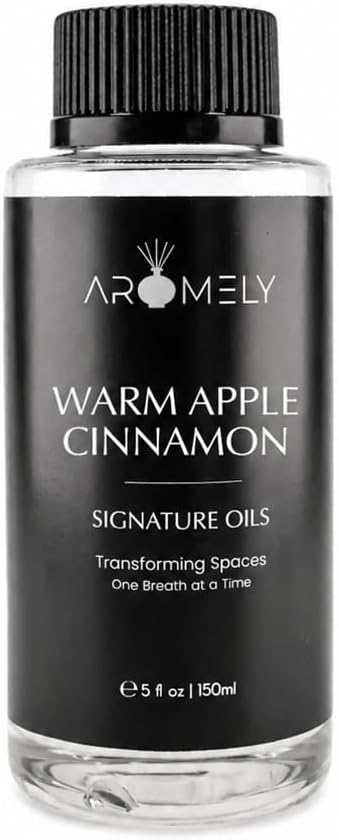 AROMELY Warm Apple Cinnamon Diffuser Oil Blend – Christmas Scents – Signature Diffuser Aroma – Luxurious Fragrance with Notes of Apples, Cinnamon Sugar, Nutmeg, and Amyris. (150ml)