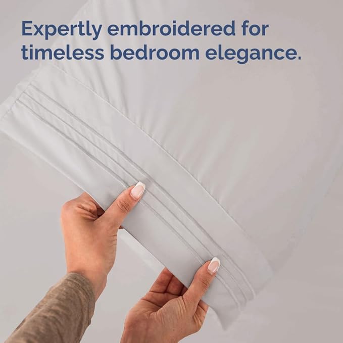 Queen Pillow Cases Set of 10 - Ultra Soft Hotel Quality Pillowcase Covers - Comfy, Cozy & Wrinkle Free - Shrink, Stain & Fade Resistant - Machine Washable Pillow Protectors - 10 Piece Set - Light Grey