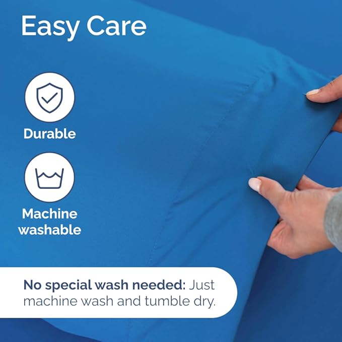 Extra Deep Full Sheet Set - 4 Piece Breathable & Cooling Bed Sheets - Easily Fits 18 to 24 inch Mattress - Ultra Soft, Wrinkle & Fade Free with Extra Deep Pockets - Hotel Luxury Bedding - Royal Blue