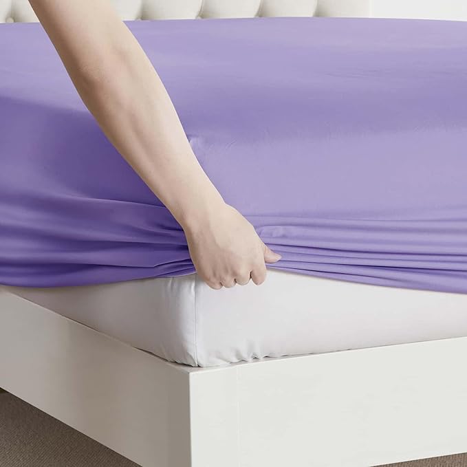 Clara Clark Cal King Sheets, 6 Piece Set - Hotel Luxury Sheets for Cal King Size Bed, Super Soft Bedding Set, Cal King Size, Lavender