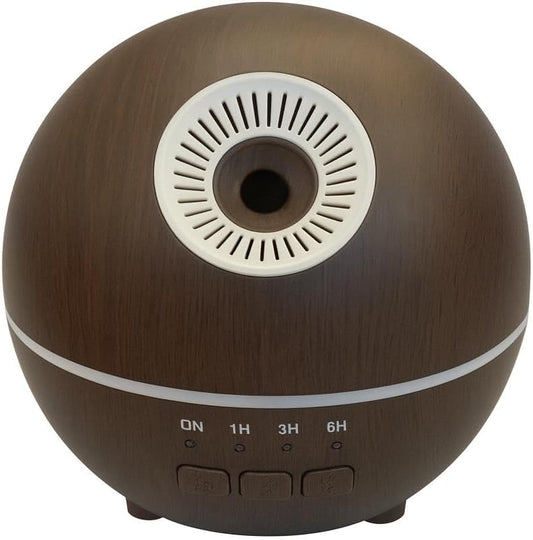2-in-1 Air Humidifier & Aroma Diffuser Home Fragrance Room Decor Essential Oil Diffuser Humidifiers for Bedroom LED Light Color Changing Car Air Freshener (Dark Wood-2)