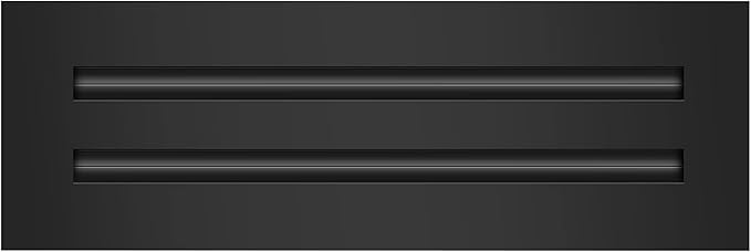 BUILDMART - 12x4 Modern AC Vent Cover - Decorative Black Aluminum Air Vent - Standard Linear Slot Diffuser - Heating and Cooling Register Grille for Ceiling, Walls & Floors - Texas Buildmart