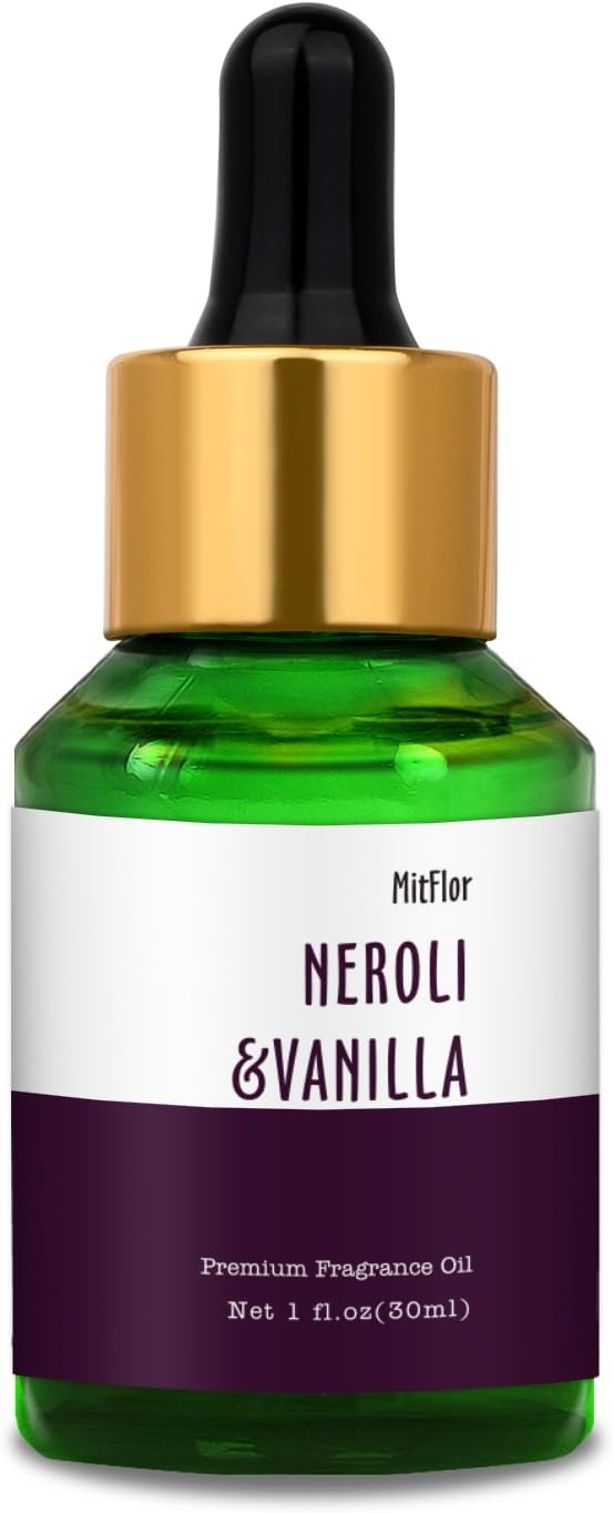 Neroli Vanilla Fragrance Oil, MitFlor 30ml Essential Diffuser Oil, Large Size Premium Grade Fragrance Oil for Soap & Candle Making, Aromatherapy Scented Oil for Home Fragrance