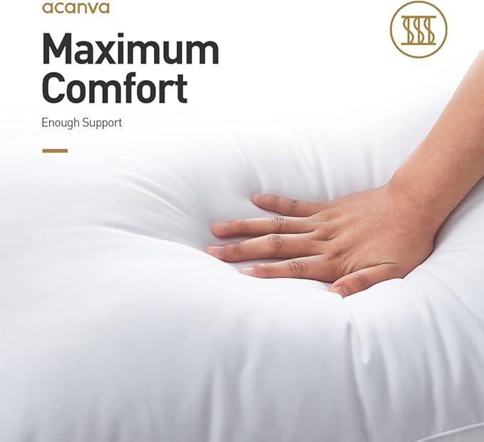 Acanva Bed Pillows for Sleeping, Cooling Hotel Quality with Premium Soft 3D Down Alternative Fill for Back, Stomach or Side Sleepers, King (Pack of 2), White