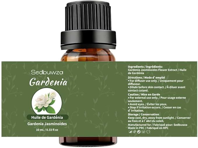Sedbuwza Gardenia Essential Oil, Pure Organic Gardenia Fragrance Oil for Diffuser, Humidifier, Soap, Candle, Perfume