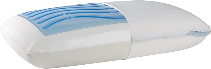 Sealy Dreamlife Standard Size Memory Foam Cooling Pillow with SealyChill Cooling Gel, Removable Machine-Washable Cover, Made in The USA