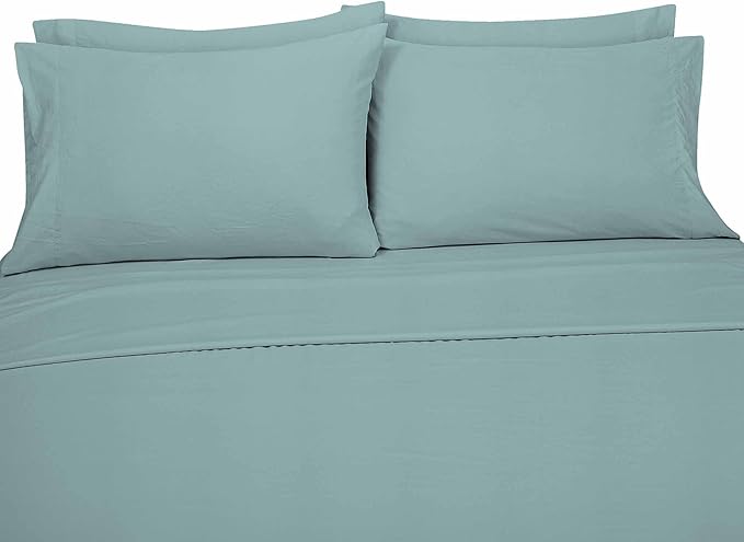 Royale Linens 6 Piece King Sheets Set - Soft Brushed 1800 Microfiber Bedding - 1 Fitted and 1 Flat Sheet, 4 Pillow cases - Wrinkle Free & Fade Resistant - Hotel Luxury Bed Sheets Set (Turquoise, King)