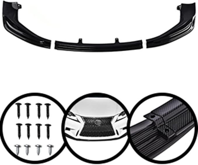 SCITOO Front Lip Spoiler Fits for 2014-2016 for Lexus IS250 IS350 F-Sport PP Glossy Carbon Look Front Bumper Lip