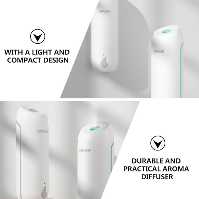 Automatic Timing Essential Oil Diffuser with White and Sea Blue Colors, Home Aroma Diffuser for Air Refreshing and Aromatherapy, Auto Shut-Off Fragrance Humidifier for Wellness