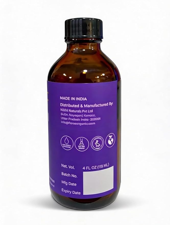 Lavender Essential Oil 4 Fl Oz 100% Pure and Natural Essential Oil with Dropper for Diffuser Aromatherapy Massage Candle and Soap Making Fragrance (118 Ml)