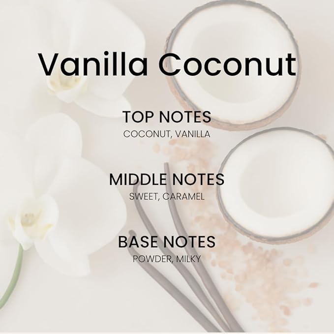 Vanilla Coconut & Citrus Reed Diffuser Set-Luxury Fragrance Reed Diffusers for Home, Office, Bathroom, Kitchen and Home Decor - Long-Lasting Scent with Non-Toxic Oils (5.63 oz 160ml)