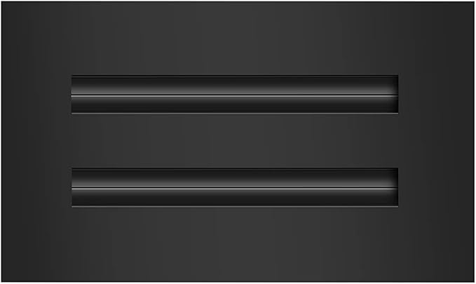 BUILDMART - 8x4 Modern AC Vent Cover - Decorative Black Aluminum Air Vent - Standard Linear Slot Diffuser - Heating and Cooling Register Grille for Ceiling, Walls & Floors - Texas Buildmart