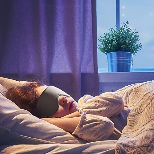 Sleep Mask, DMaos Sleep Aid Super Soft Air Eyes Pillow, Milk Silk and Warm Cloth Sides, Adjustable Slip Hold Strap to Ears - Beige + Orange