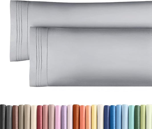 Body Pillowcases Set of 2-20x54 Long Body Pillow Case - Soft Body Pillow Cover for Sleeping & Side Sleepers - Comfy, Breathable & Wrinkle Free - Machine Washable w/Envelope Enclosure (Steel Blue)