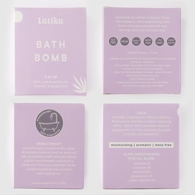 Vienna Lavender Self-Care Spa Gift Set, 7-Piece Relaxation Kit with Bath Essentials, Black Gift Box (8-Piece Set)
