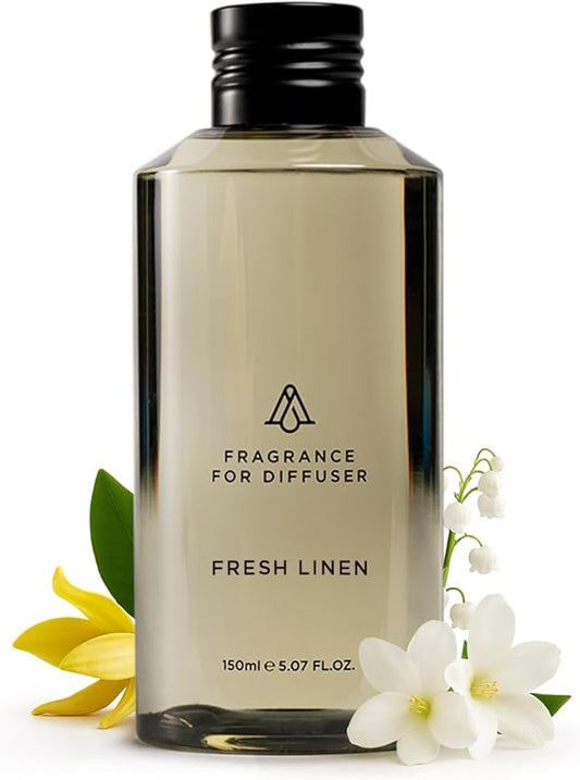 AromaPlan Hotel,Home Luxury Scents,Fresh Linen 5.07 Fl Oz (150ml) | Fragrance for Cold Air & Waterless Diffuser Oil | Home Luxury & Hotel Scent for Aromatherapy-USA Made,Bigger Bottle & Longer Lasting