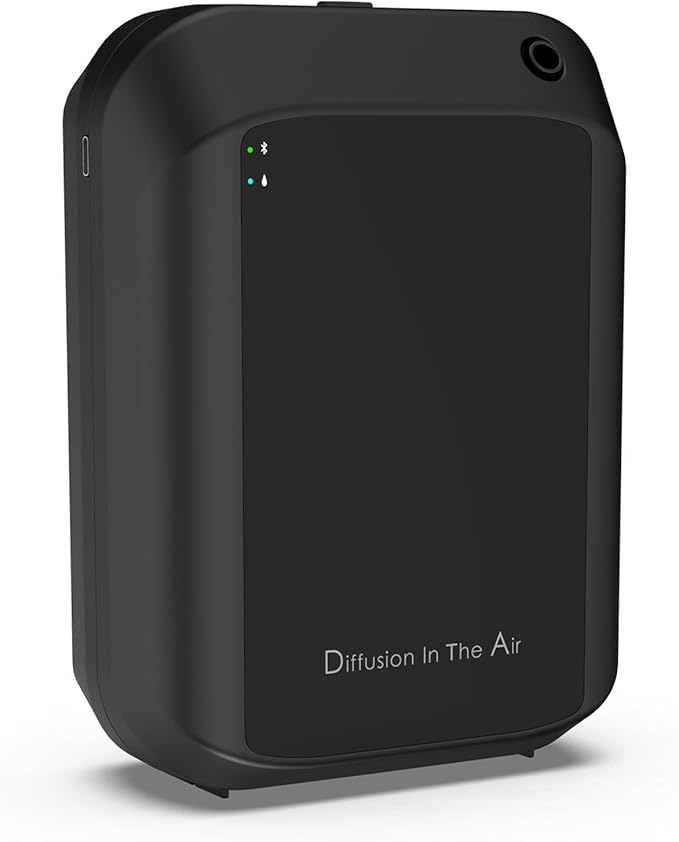 Bluetooth Smart Scent Air Machine Aromatherapy Diffuser with APP Control 150ml Essential Oil Diffuser Wall Mountable for Hotel Spa Home Office Black and White (Black)