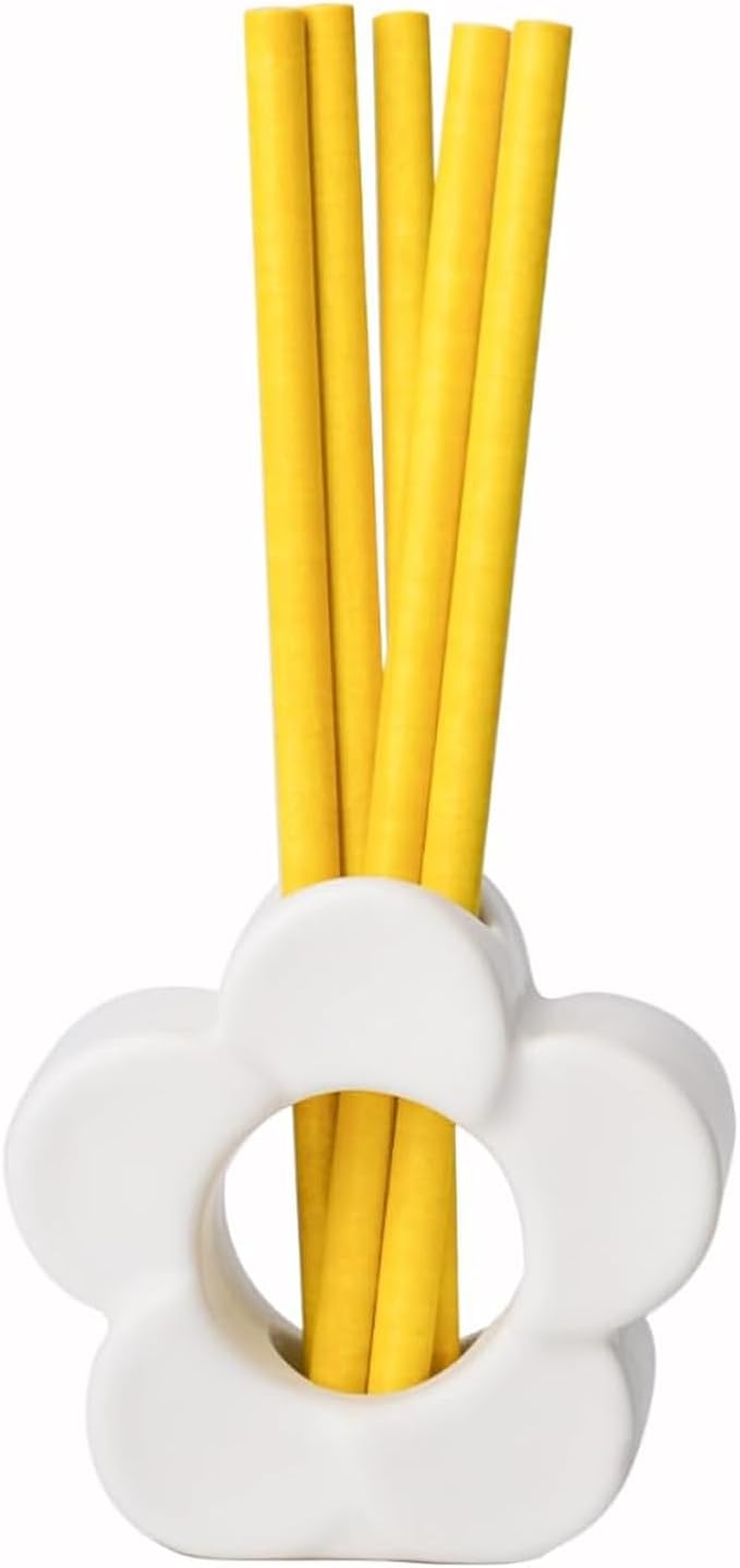 Liquid Free Non-Toxic Air Freshener for Home Diffuser Fragrance Lasts Over 30 Days Kit Includes 1 White Ceramic Base and 5 Scent Sticks (Lemon Leaf and Thyme)