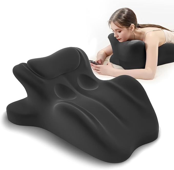Ergonomic Memory Foam Wedge Pillow, 27° Angled Support for Neck and Waist, Multi-Position Support Pillow - Black (Plus Size 25.5 * 21.5 * 11.8 inch)