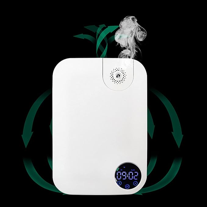 12W Electromagnetic Air Pump Essential Oil Diffuser with LED Screen and Wall Mount Option for Home and Office Aromatherapy