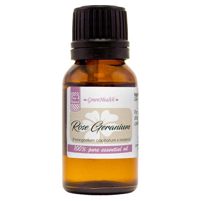 GreenHealth - Rose Geranium 100% Pure Therapeutic Grade Essential Oil -15ml