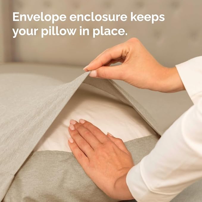 Standard Pillow Cases Set of 4 - Soft Hotel Quality Pillowcase Covers - Comfy Bedding for Women, Men, Kids & Teens - Machine Washable Pillow Protectors - 4 Piece Set - Standard Size Heathered Beige