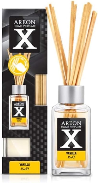 Areon Home X Version Perfume Reed Diffuser + 10 Rattan Reeds, Vanilla 85 ml
