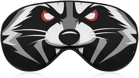 Angry Raccoon Sleep Mask Blindfold for Adult Play Adjustable Soft Eye Sleep Mask for Men Women Travel Nap Games