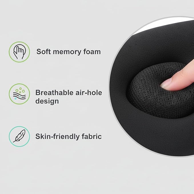 Sleep Mask for Side Sleeper, 3D Complete Light Blocking Sleeping Eye Mask, Soft Breathable Eye Cover with Hair-Tangle-Free Symmetrical Strap, Zero Pressure Blindfold for Women & Men