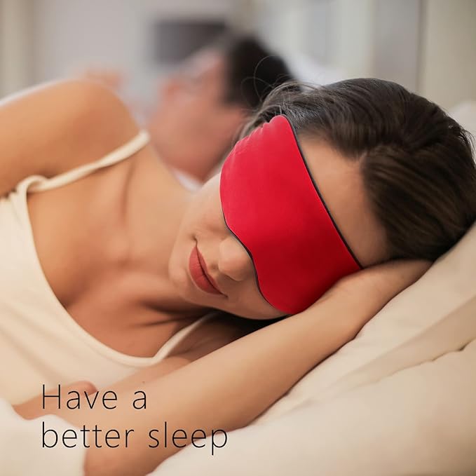Silk Eye Mask for Men Women, Comfortable&Soft Sleep Mask with Adjustable Strap to Block Light, Ultimate Sleeping Aid/Blindfold,Super Smooth Eye Shade Cover